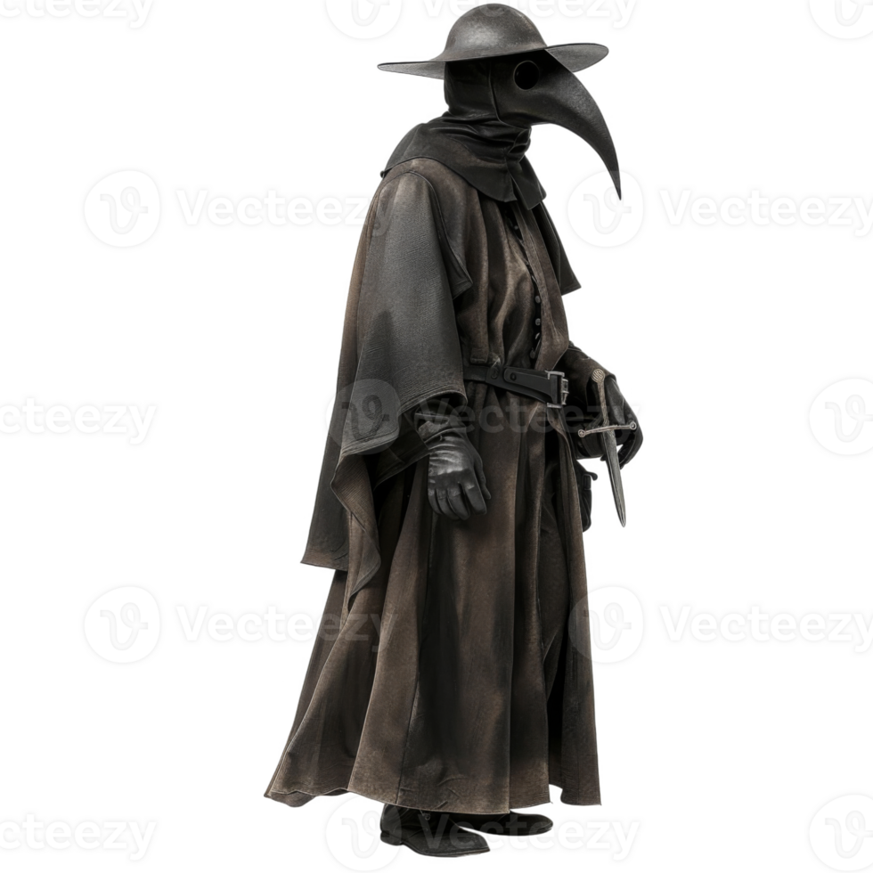 Plague Doctor in Full Regalia with a Weapon png