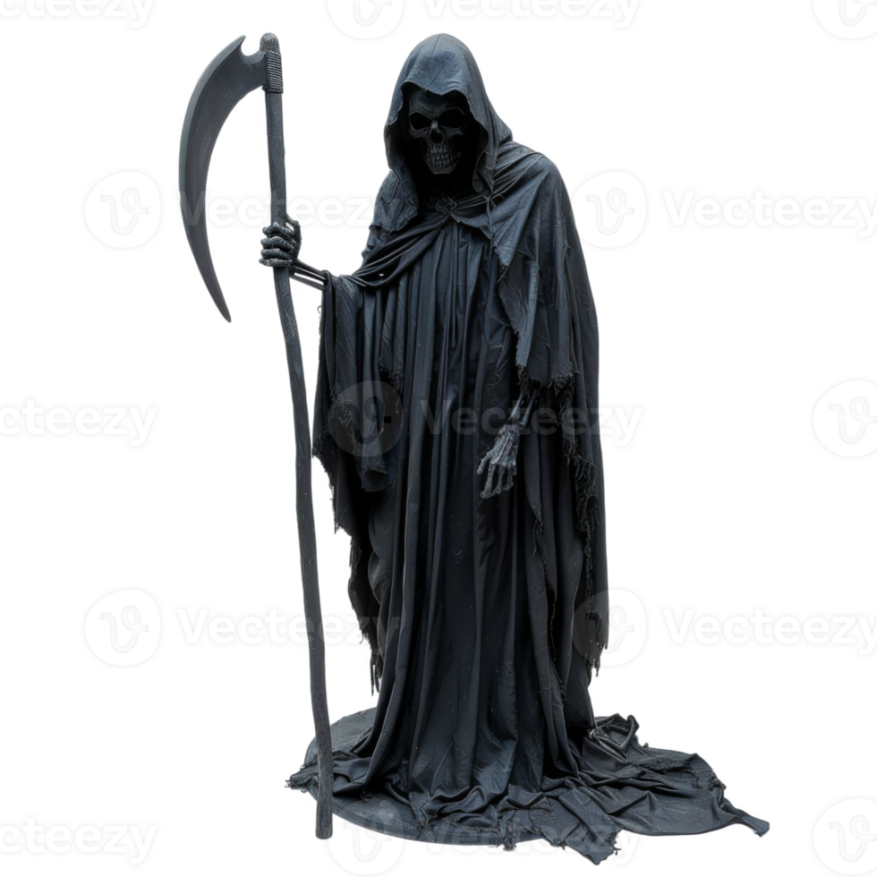 Grim Reaper Figure with Scythe png