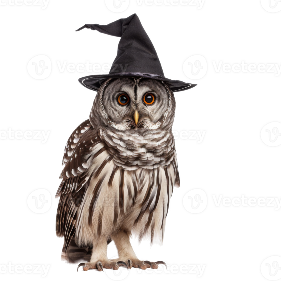A Barred Owl Wearing a Witch's Hat png