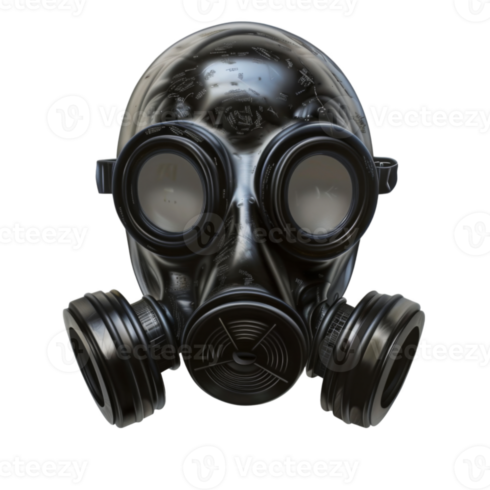 Black Gas Mask with Circular Filters png