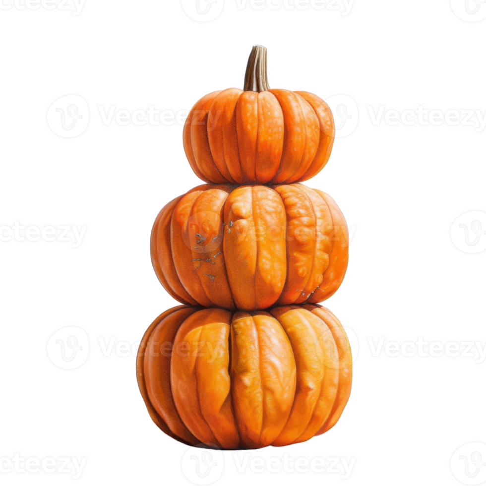 Three Pumpkins Stacked in a Tower png
