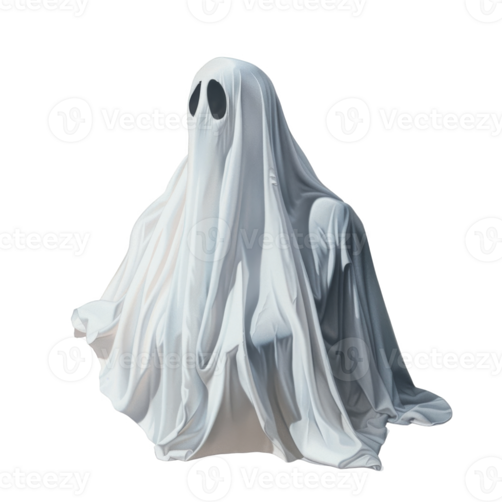 White Ghost Figure Dressed in a Sheet png