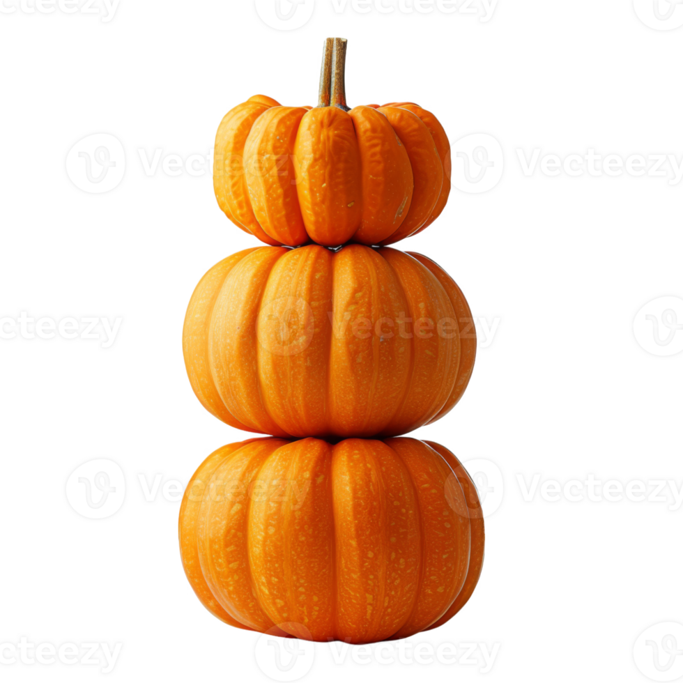 Stack of Three Orange Pumpkins png