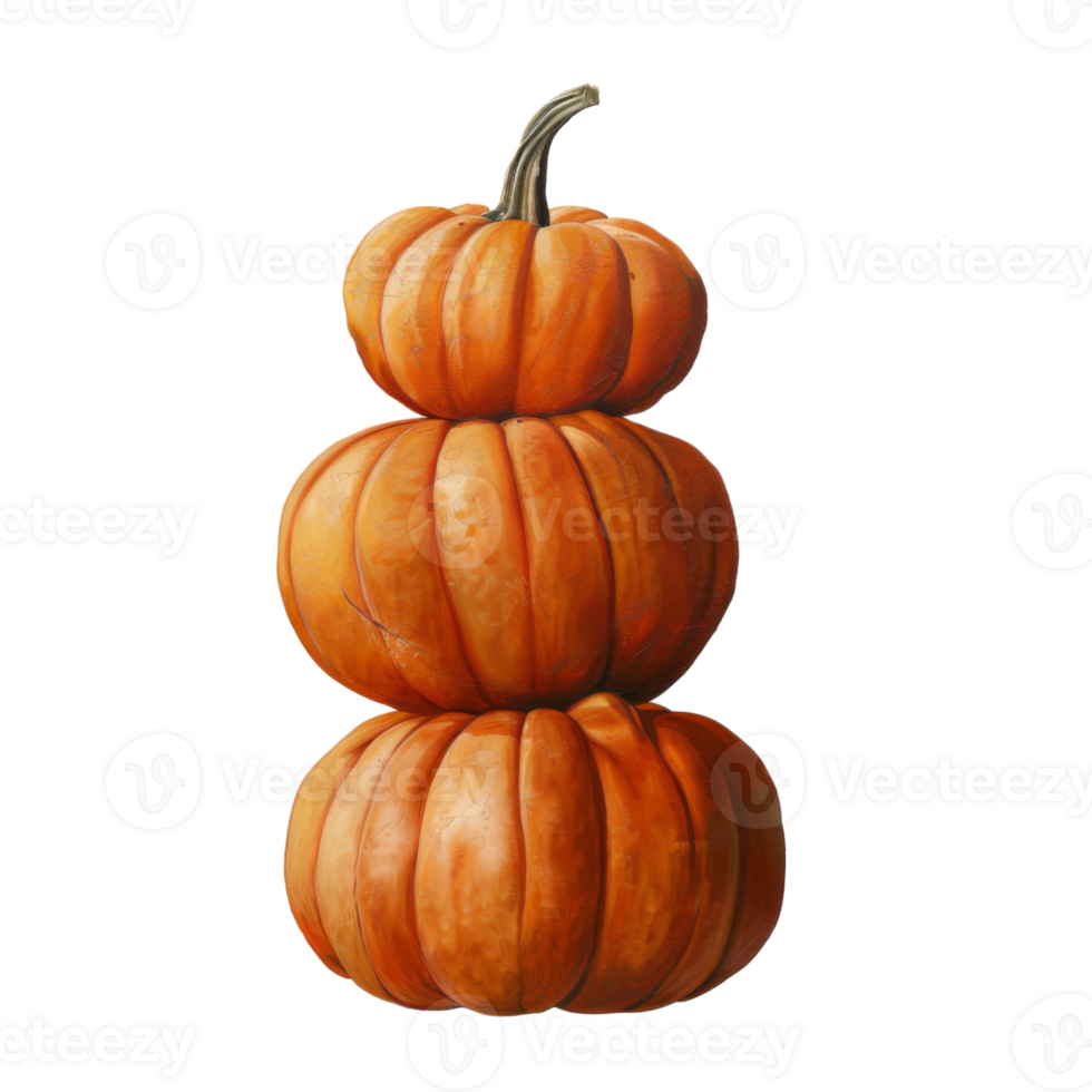 Three Pumpkins Stacked in a Tower png