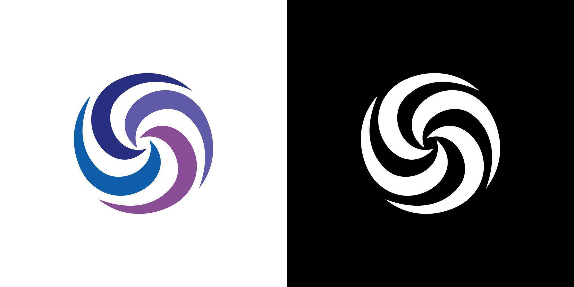 Swirl spiral circle icon logo abstract graphic isolated design vector