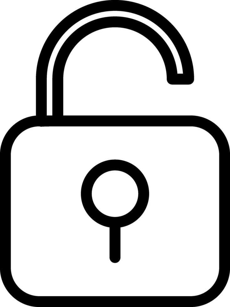 Unlock Line Icon vector