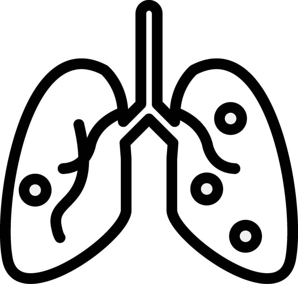 Damage Lungs Line Icon vector