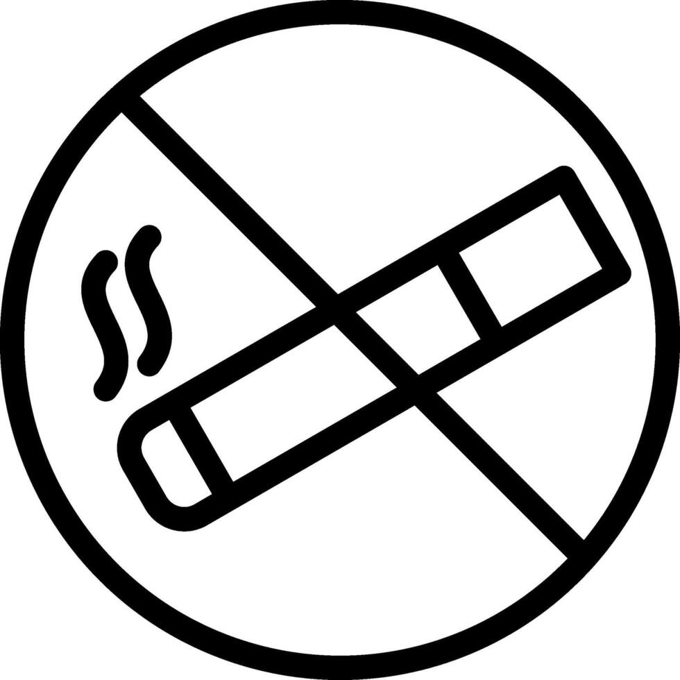 No Smoking Line Icon vector