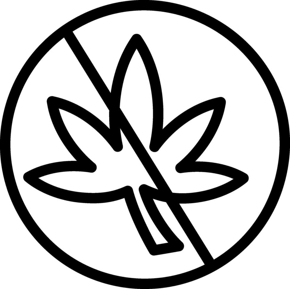 No Weed Line Icon vector