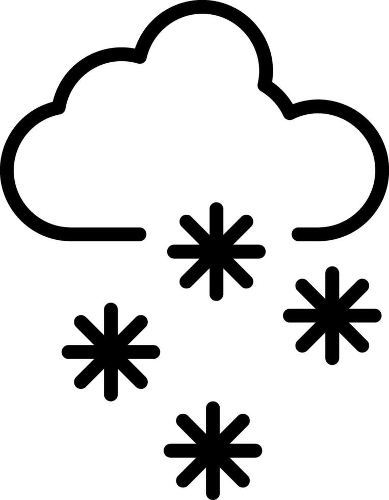 Snowfall Line Icon vector
