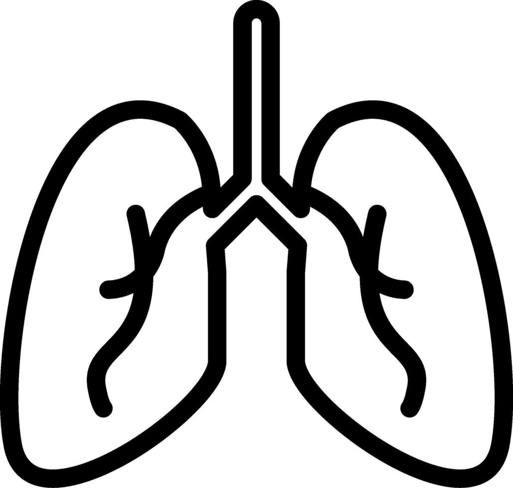 Lungs Line Icon vector