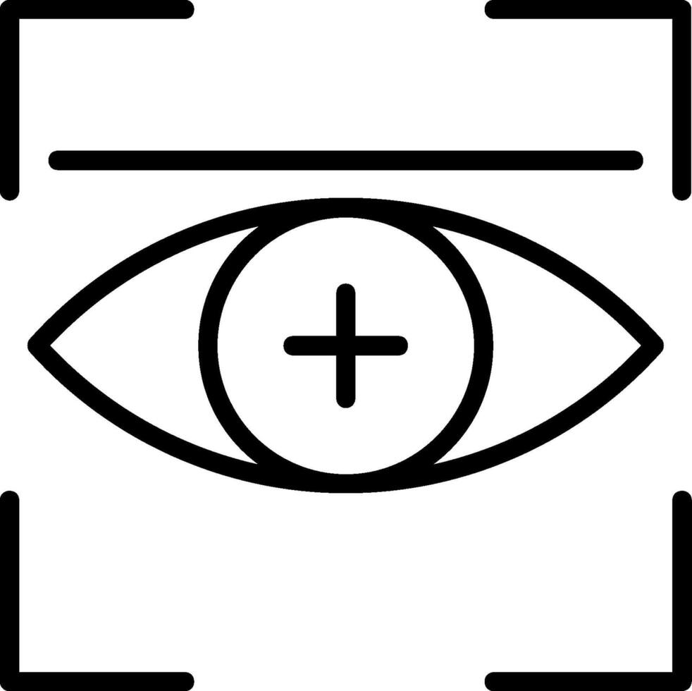 Eye Scan Line Icon vector