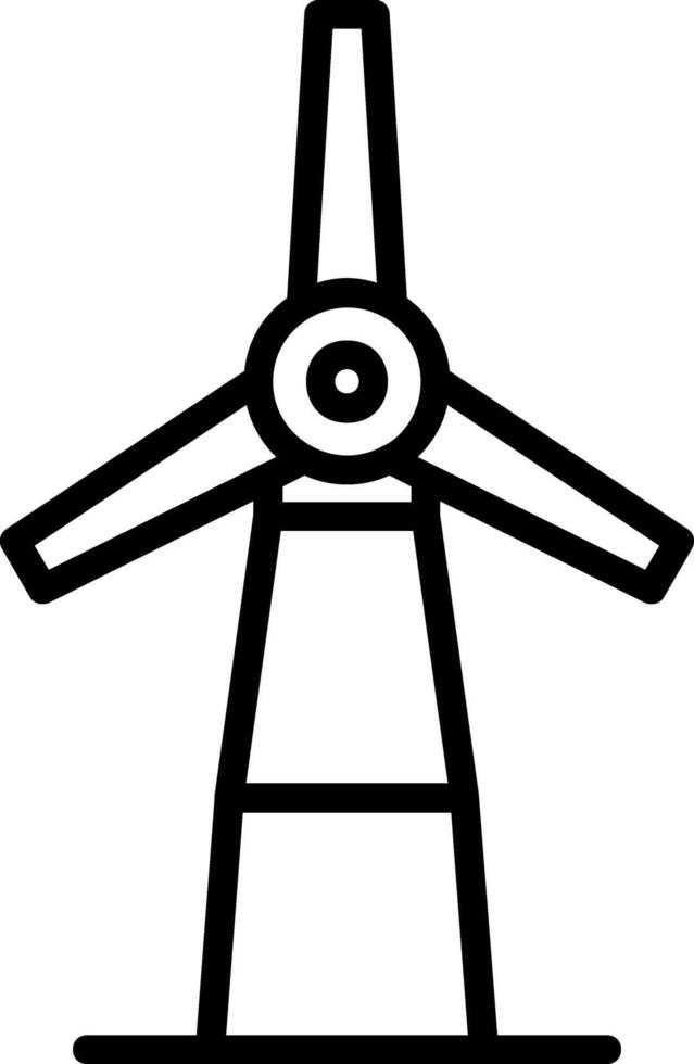 Windmill Line Icon vector