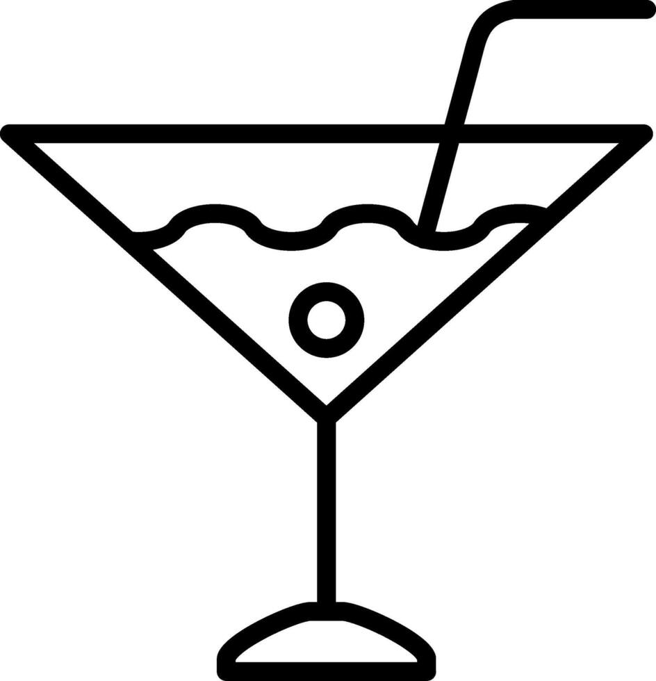 Martini Line Icon vector