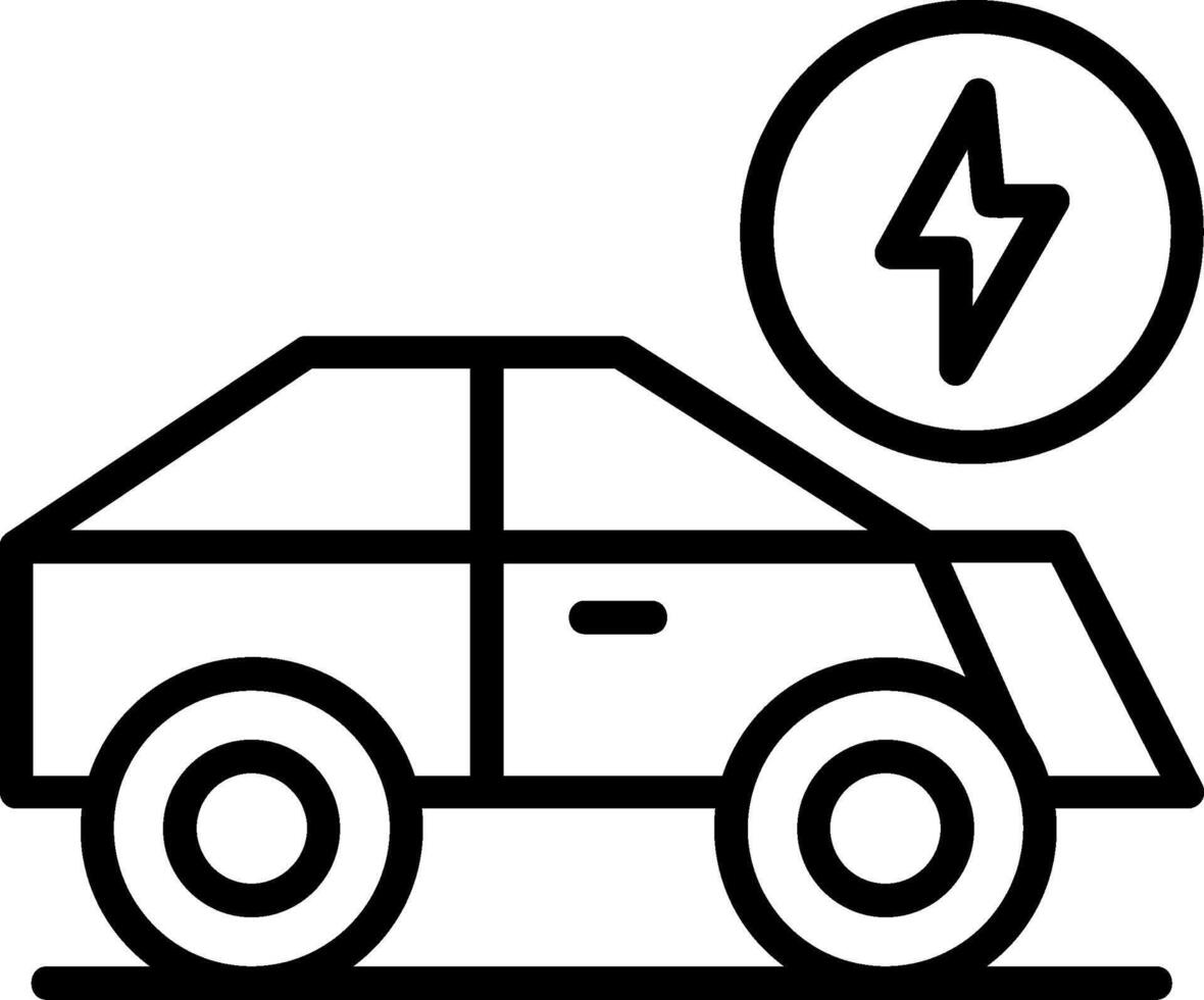 Electric Car Line Icon vector