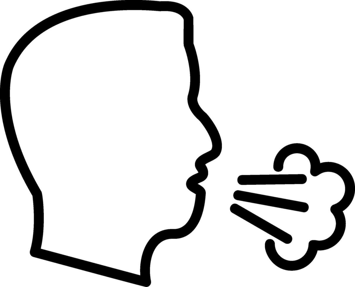 Dry Cough Line Icon vector