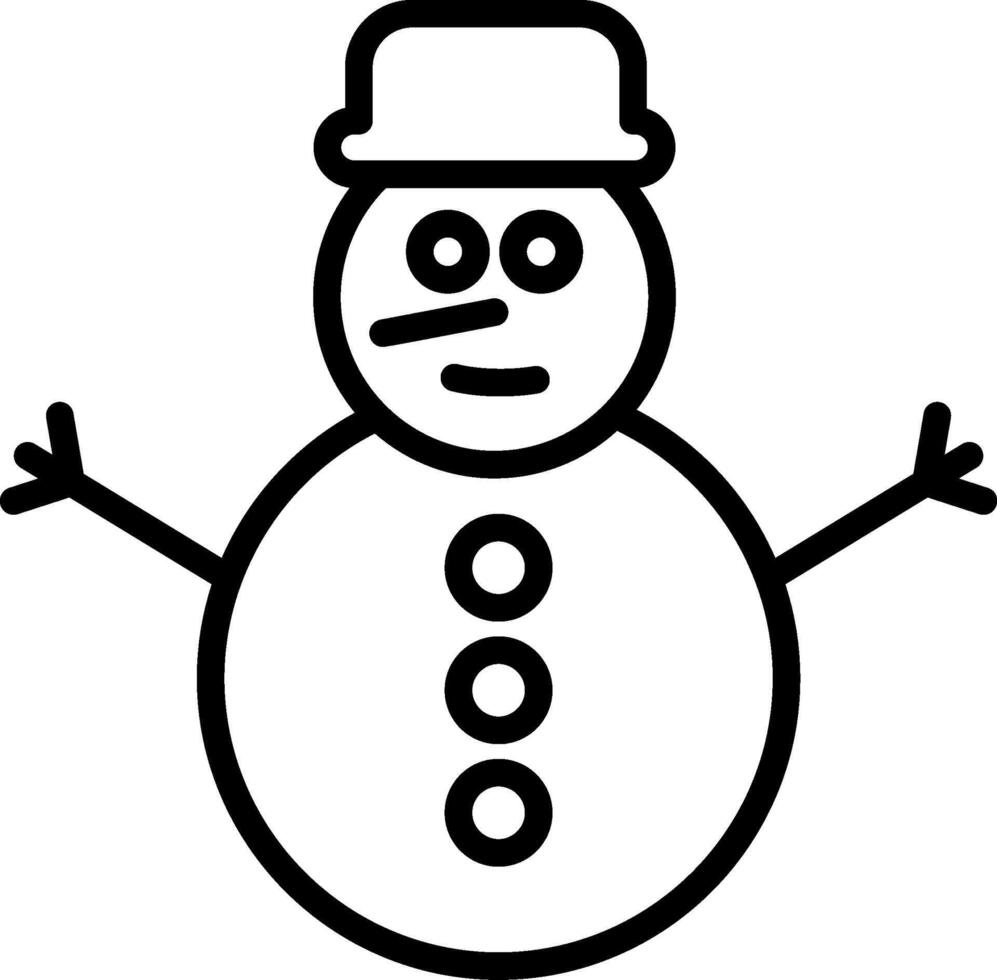 Snowman Line Icon vector