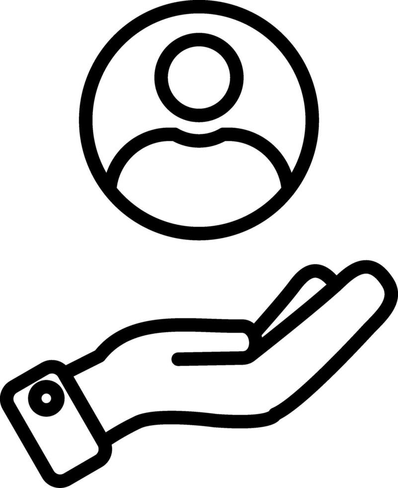 Hand Line Icon vector