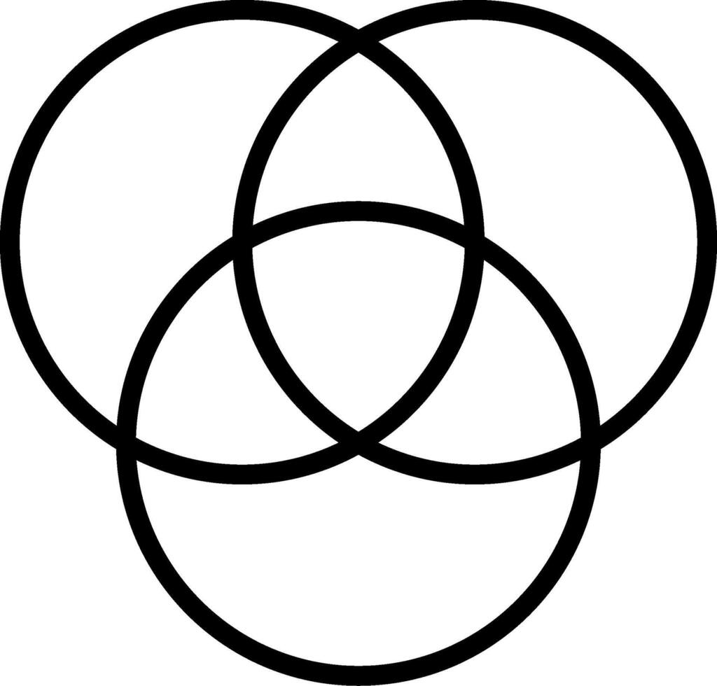Venn Diagram Line Icon vector