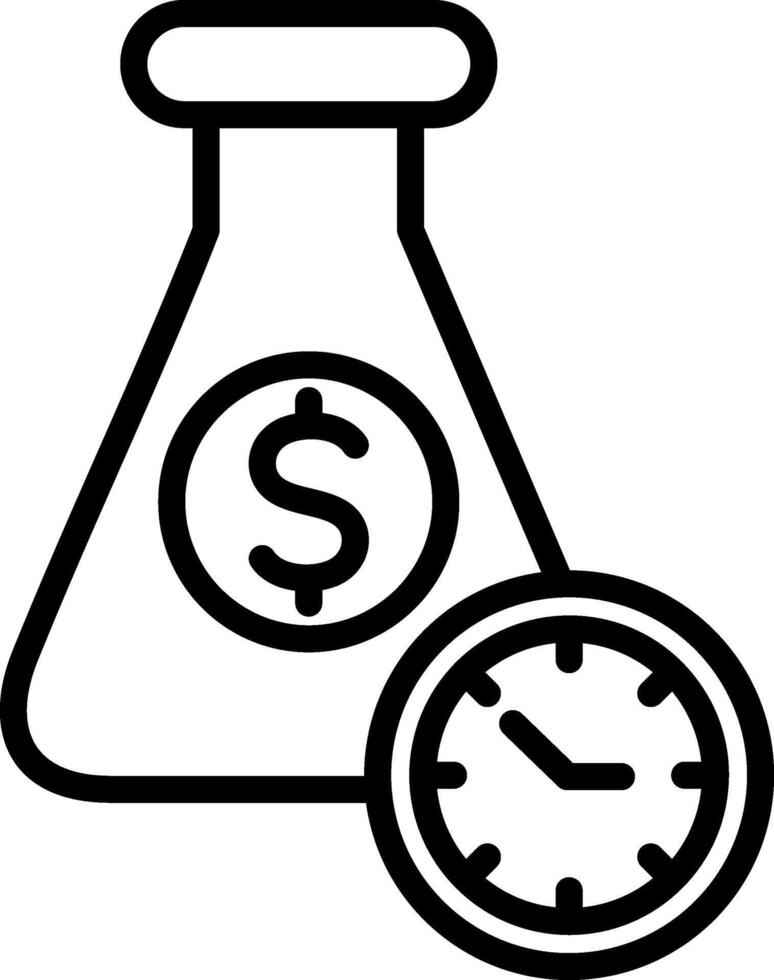 Time Is Money Line Icon vector