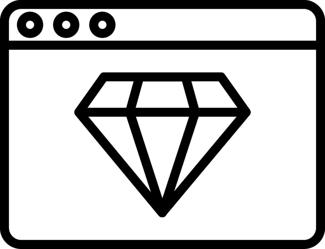 Diamond Line Icon vector