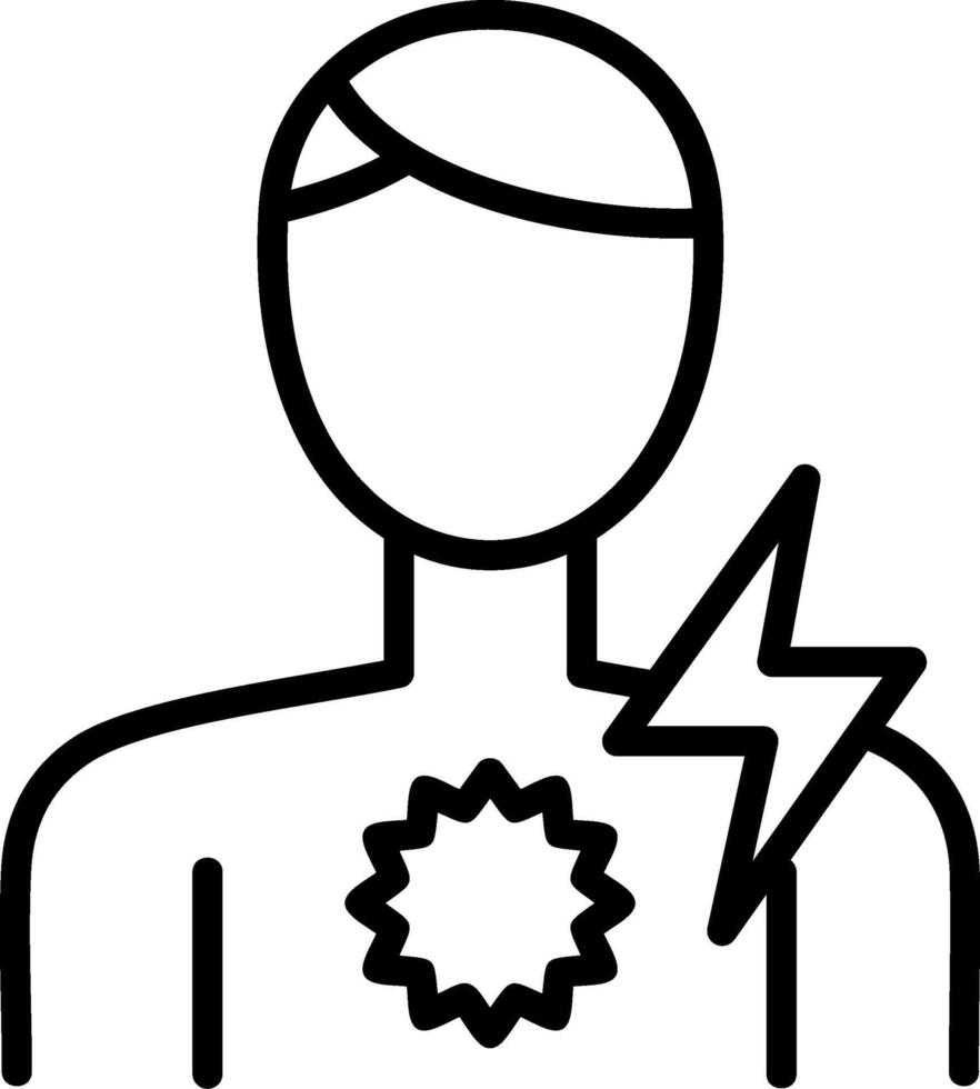 Chest Pain Line Icon vector