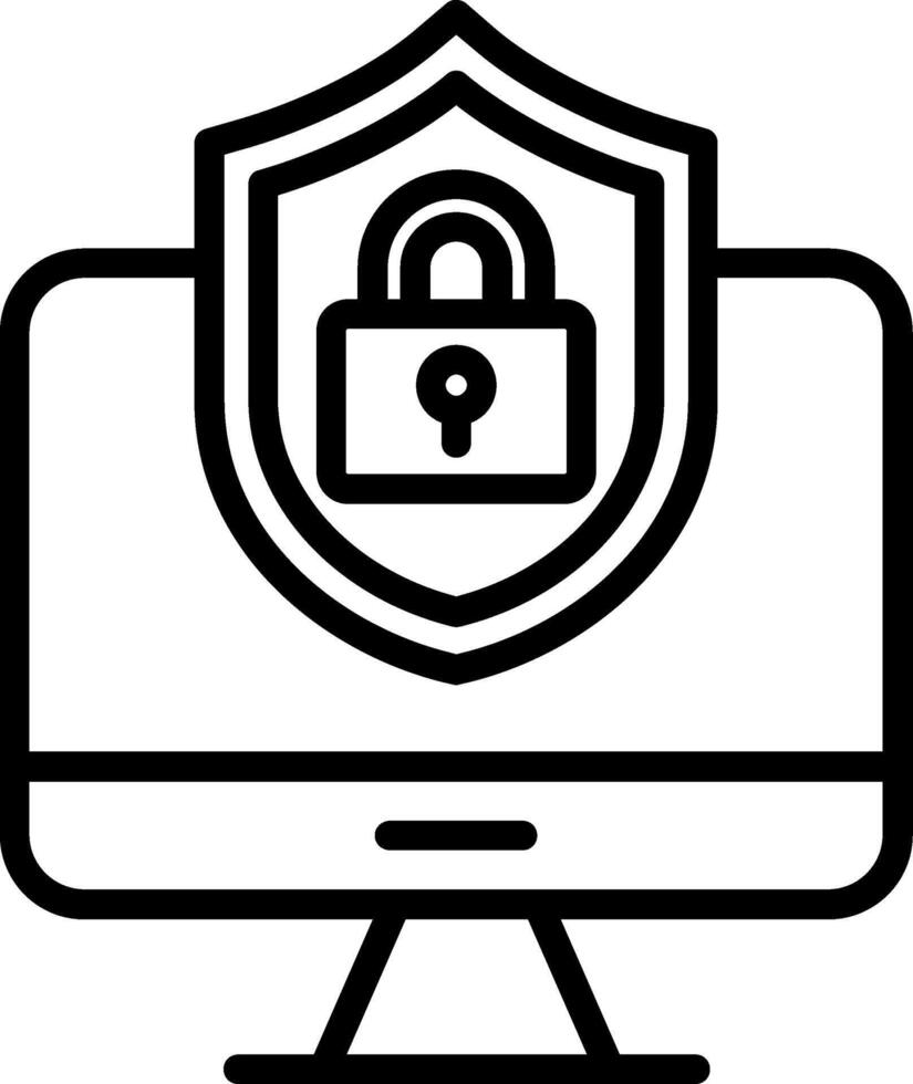 Cyber Security Line Icon vector
