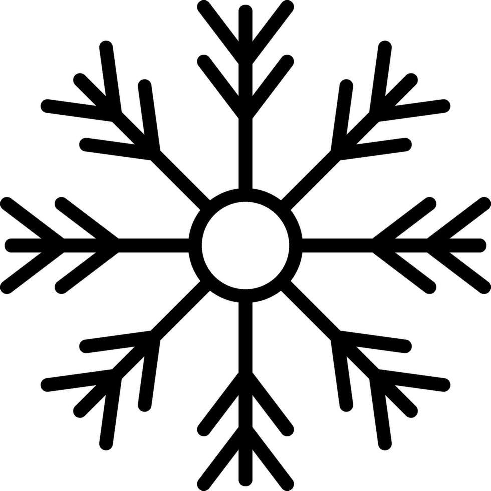 Snowflake Line Icon vector