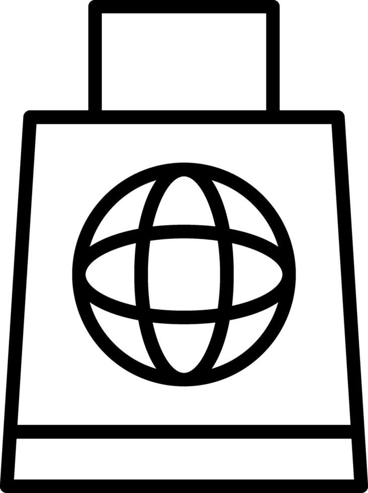 Eco Bag Line Icon vector