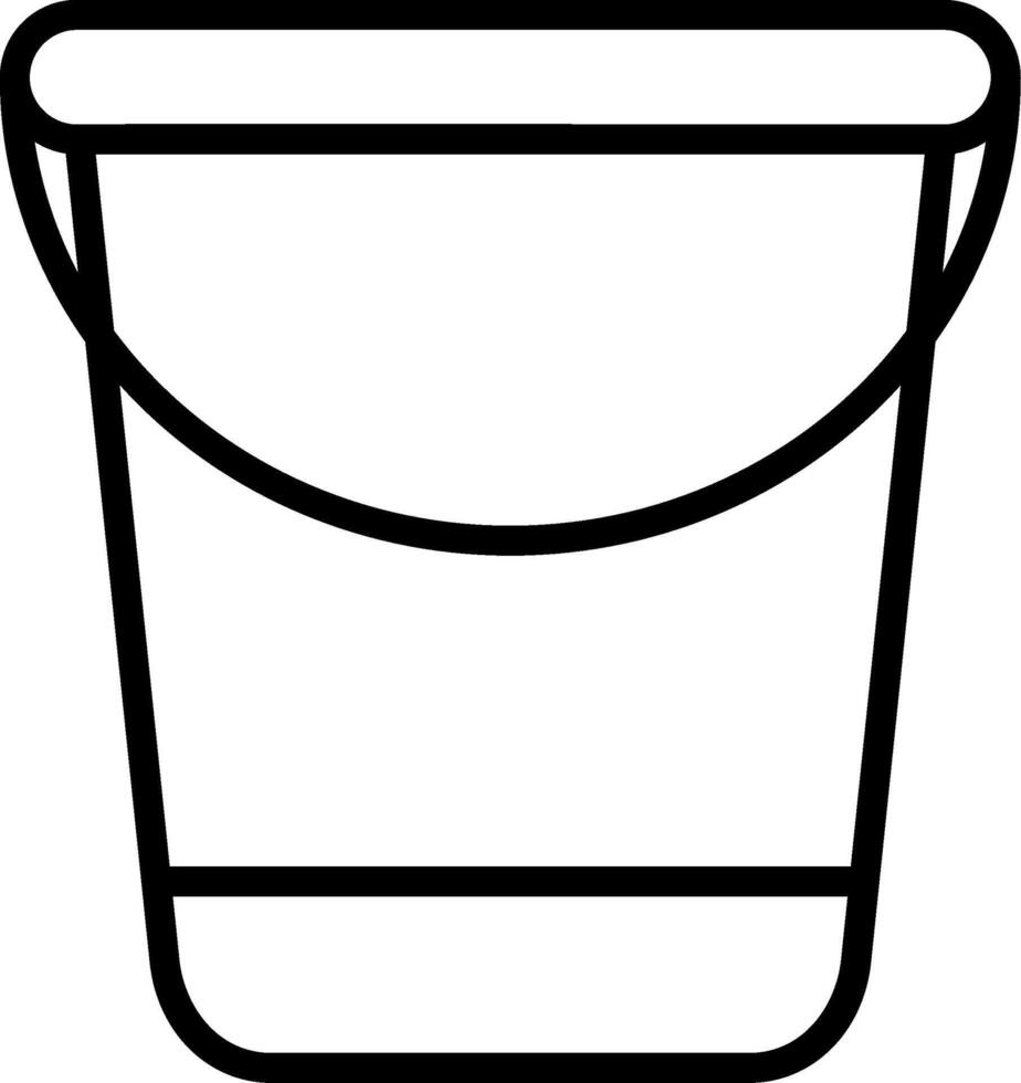 Water Bucket Line Icon vector