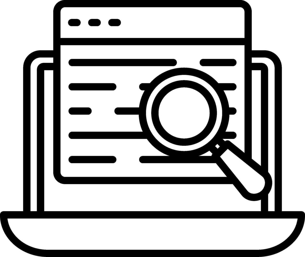 Search Data Line Icon vector
