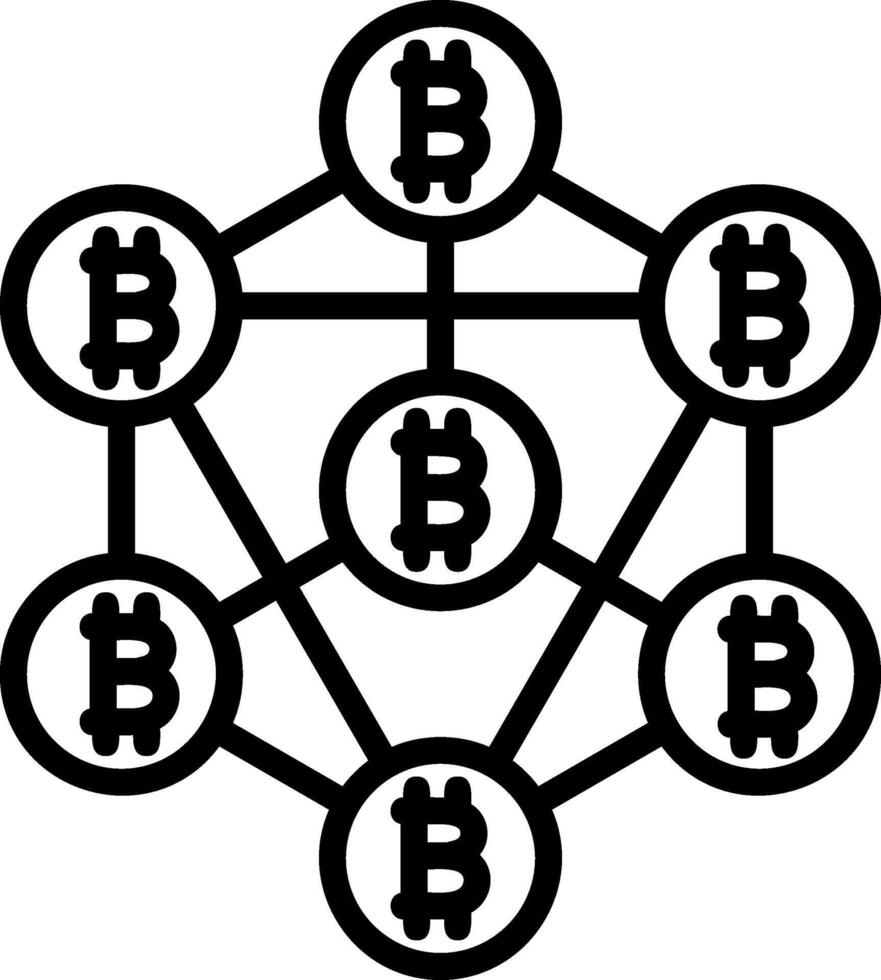 Blockchain Line Icon vector