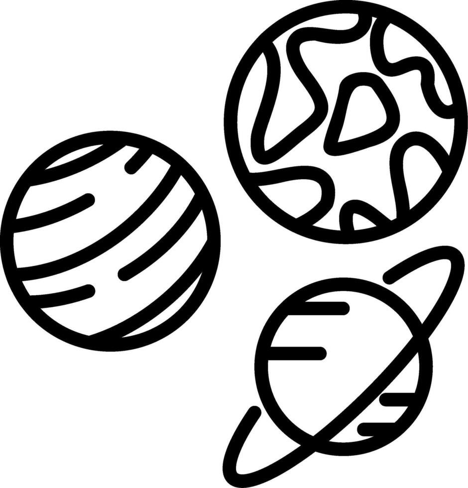 Planets Line Icon vector