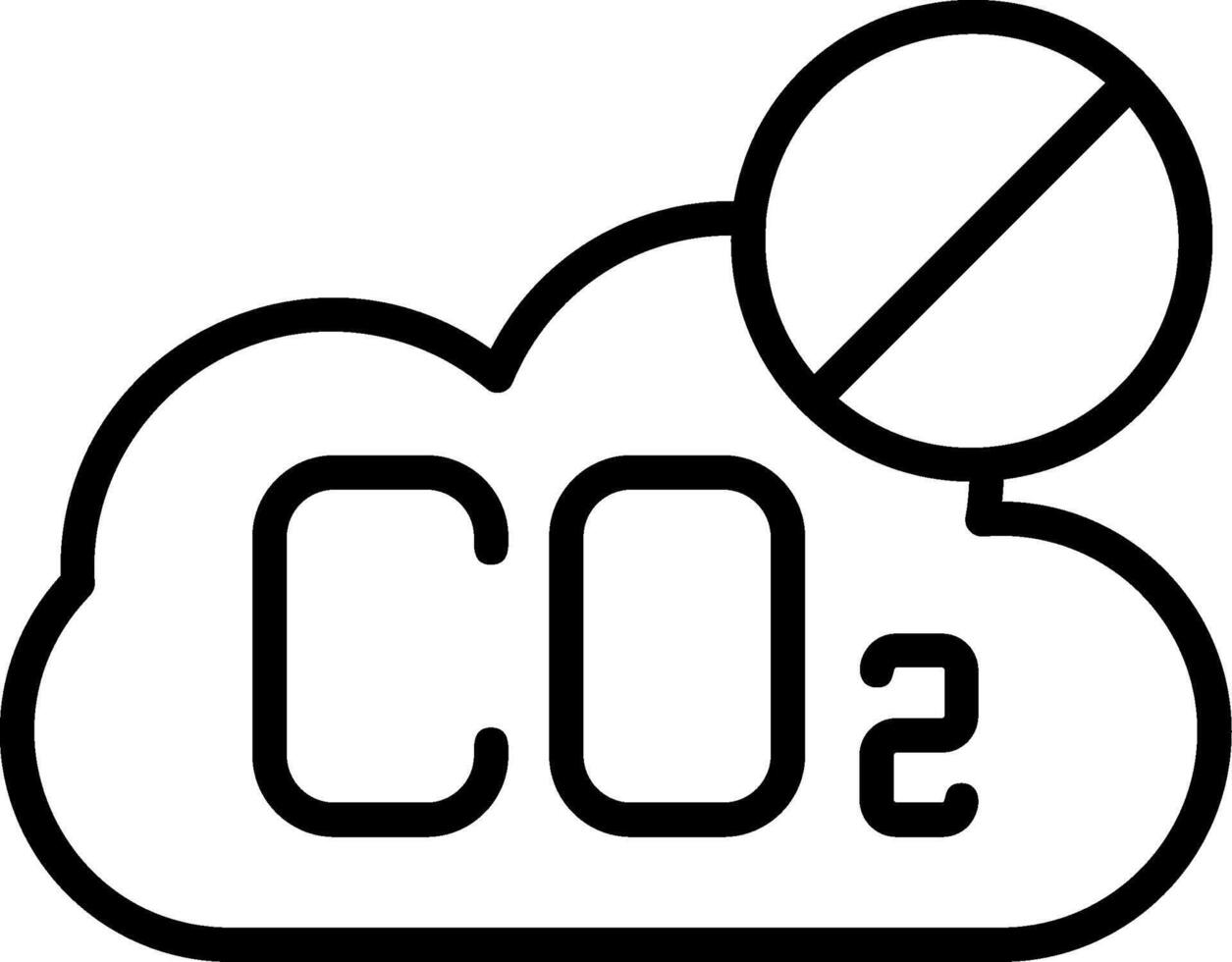 No CO2 Line Icon vector