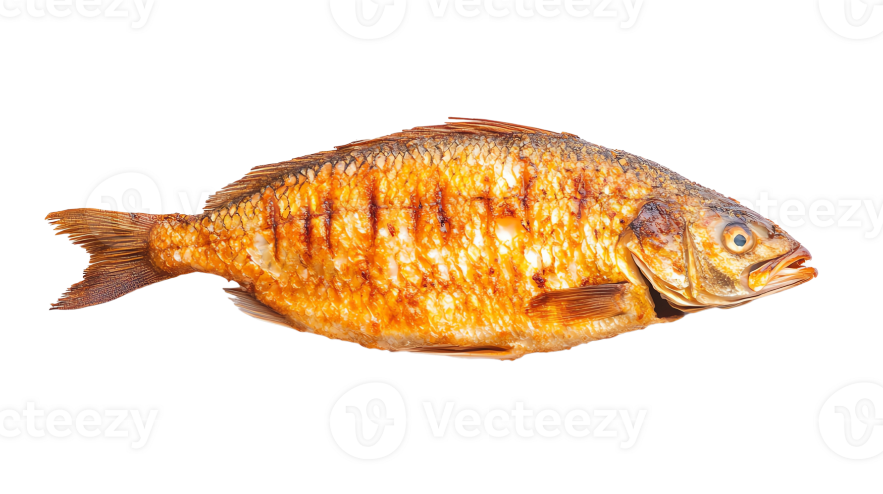 grilled fish with crispy golden skin png