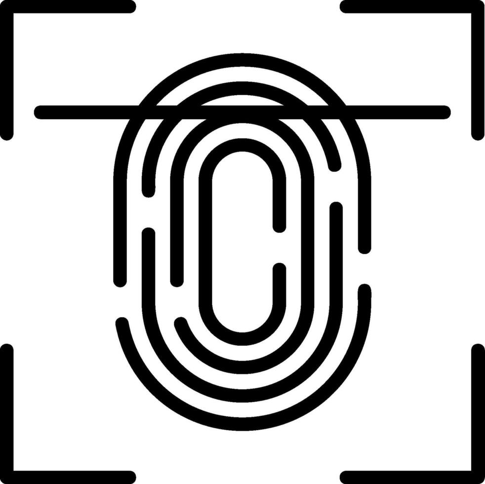 Fingerprint Scan Line Icon vector