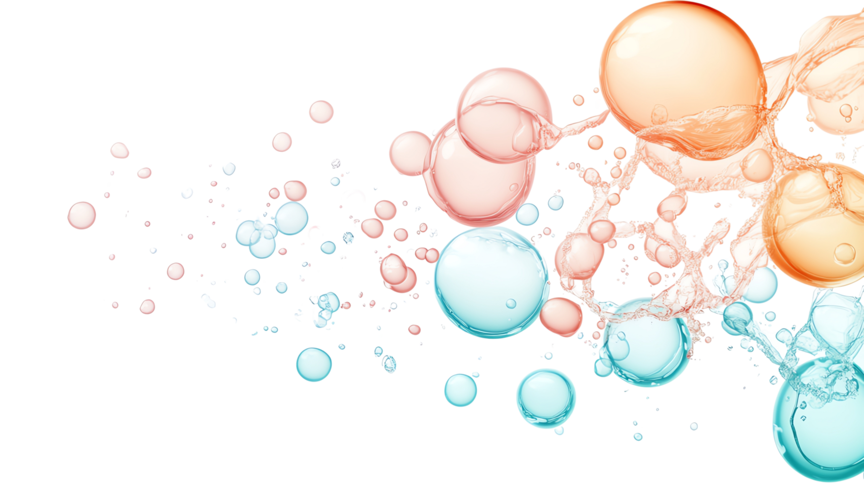 Abstract gradient bubbles on black background creating a vibrant and fluid texture, ideal for artistic and modern graphic designs. png