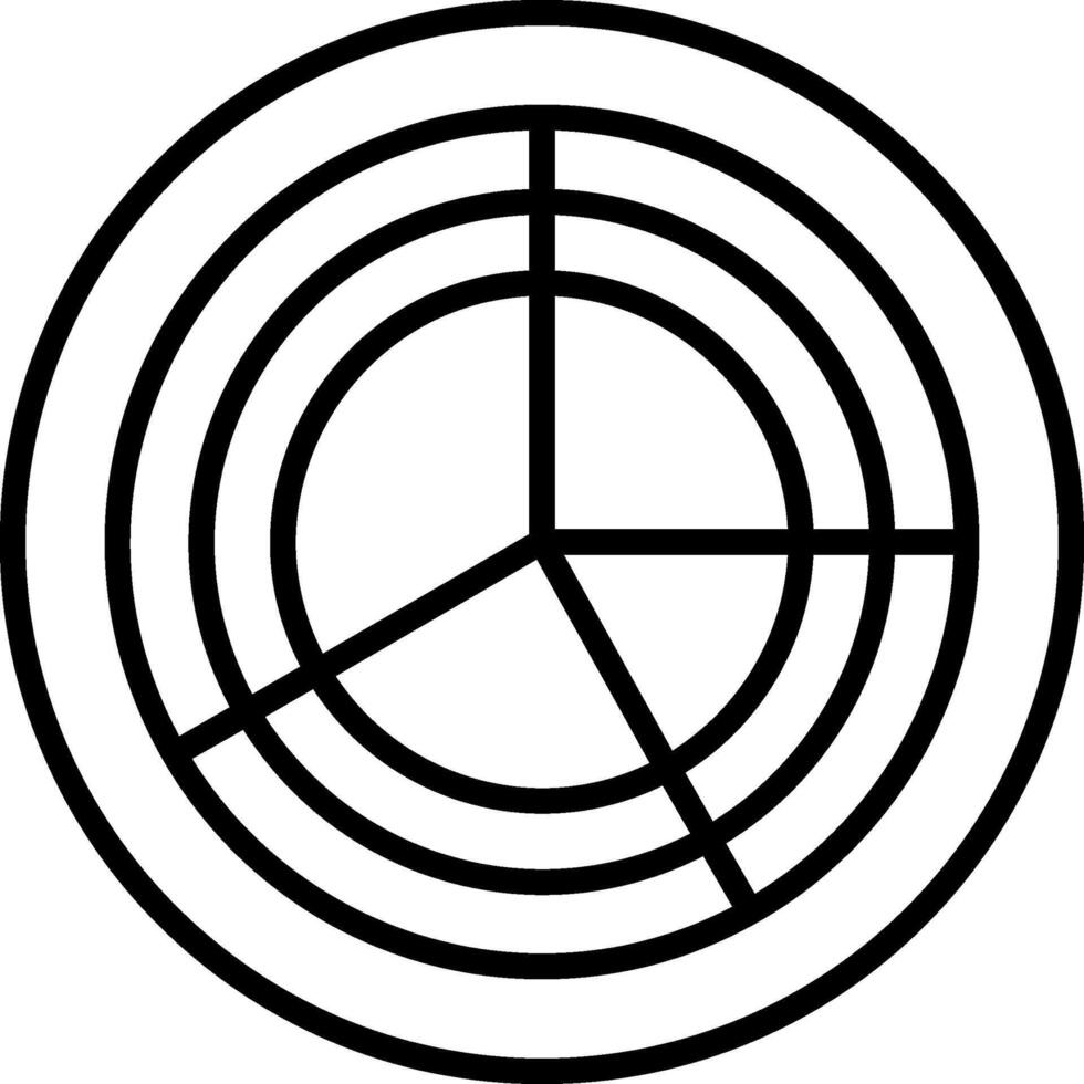 Radar Pie Chart Icon vector