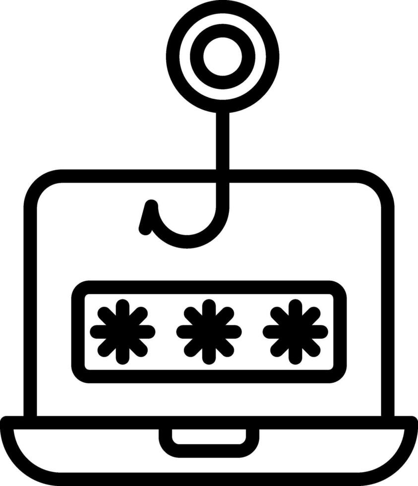 Phishing Line Icon vector
