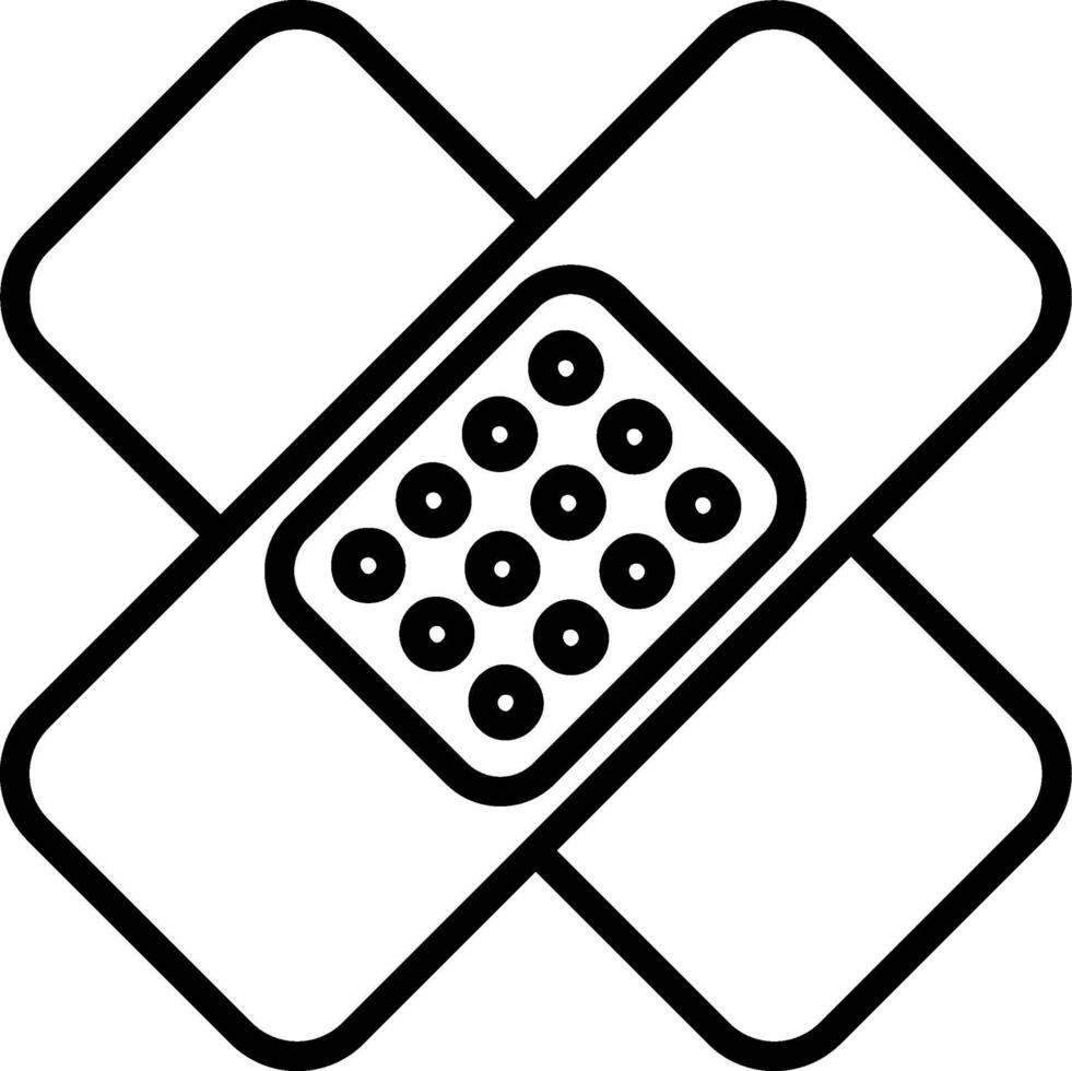 Band Aid Line Icon vector