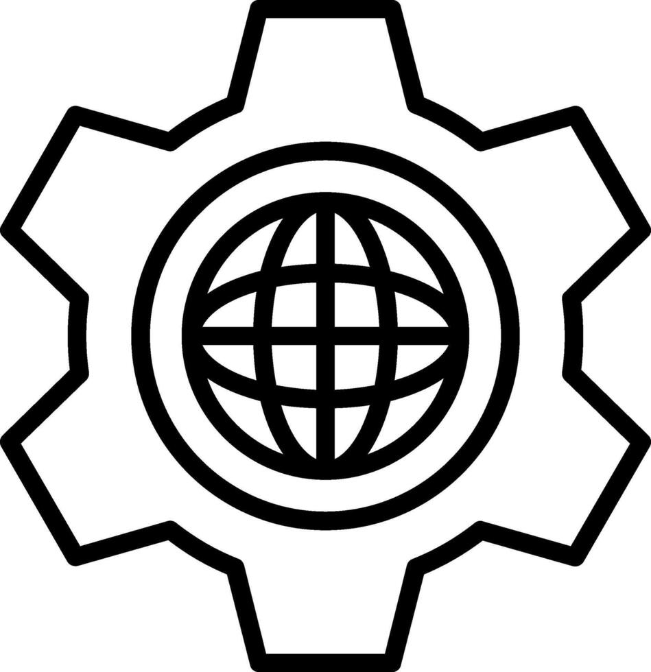 Cogwheel Line Icon vector