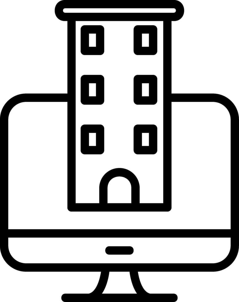 Desktop Line Icon vector