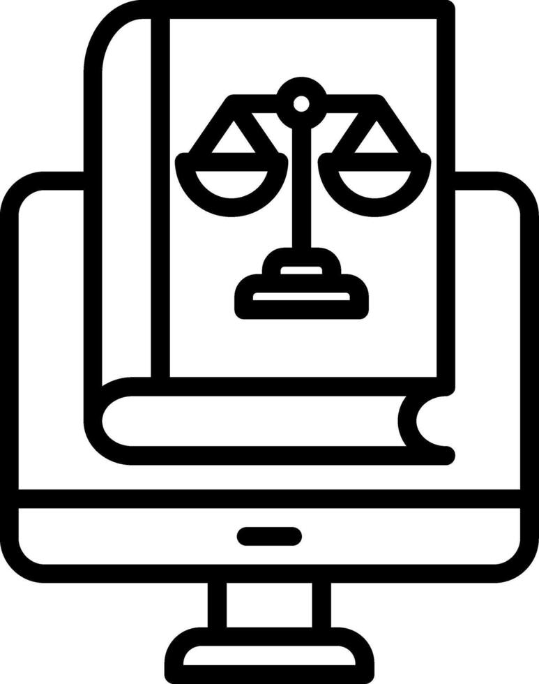 Online Book Line Icon vector