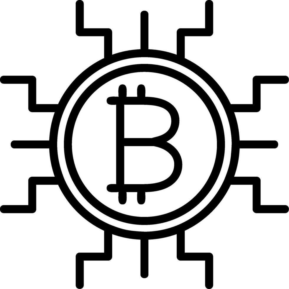 Cryptocurrency Line Icon vector