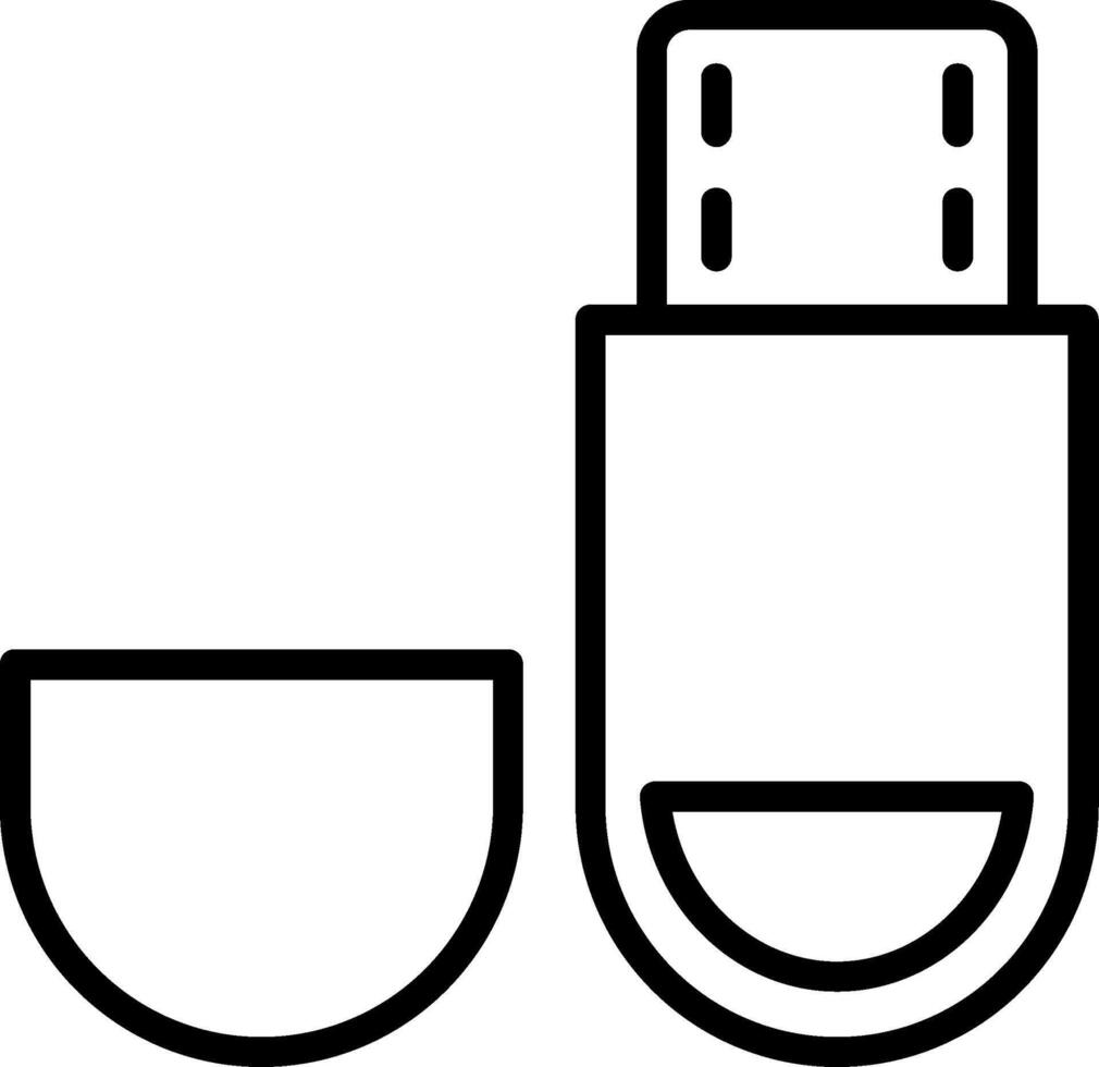 Usb Drive Line Icon vector