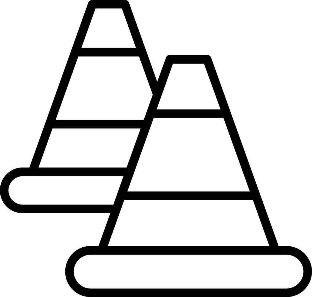 Traffic Cone Line Icon vector