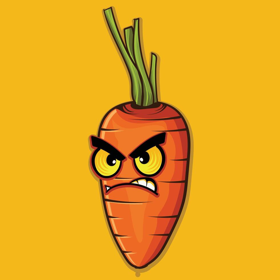 Fresh carrot vagetable character design vector