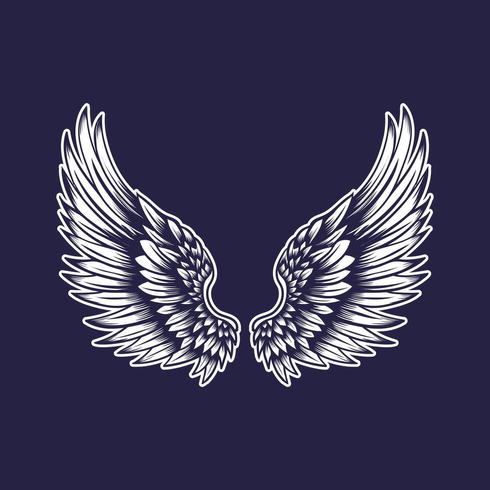 Eagle white wings for dark background vector