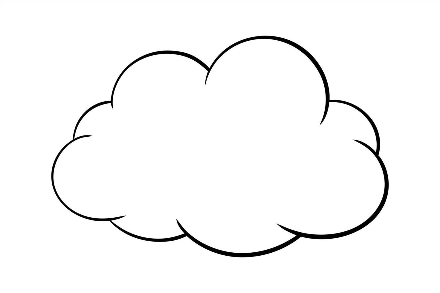 A cloud is drawn in black and white on a white background vector