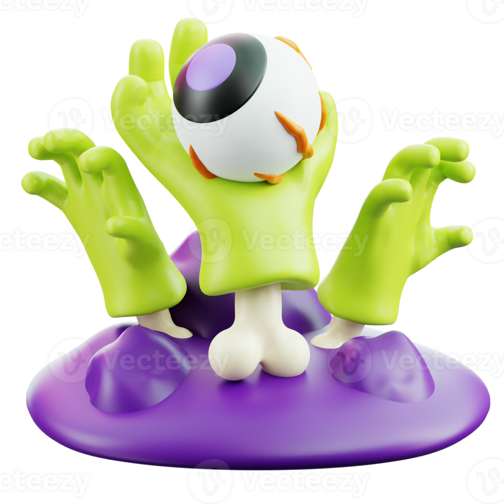 Halloween zombie hand from grave 3D Halloween Icon for uiux, web, app, infographic, etc png